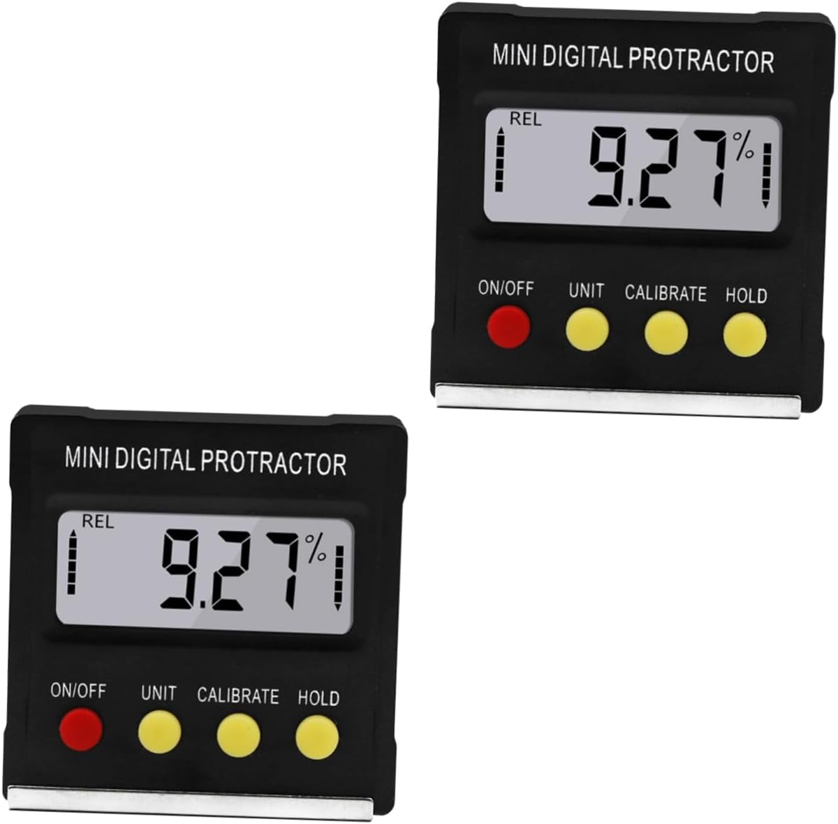 balacoo 2pcs Mini Digital Inclinometer Goniometer Magnetic Base Electronic Angle Lcd Display for Accurate Measurement Carpentry Building and Automotive Applications