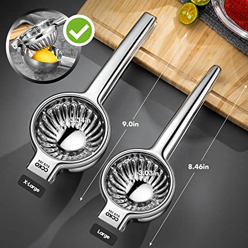 Image of CCKO Lemon Lime Squeezer Stainless Steel Manual Juicer Extra Large Heavy Duty Citrus Juicer Hand Press Max Extraction Fruit Juicer for Oranges Lemons Limes