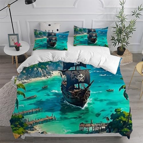 Housse de couette Navigation imprimé 3D pour chambre d'enfants