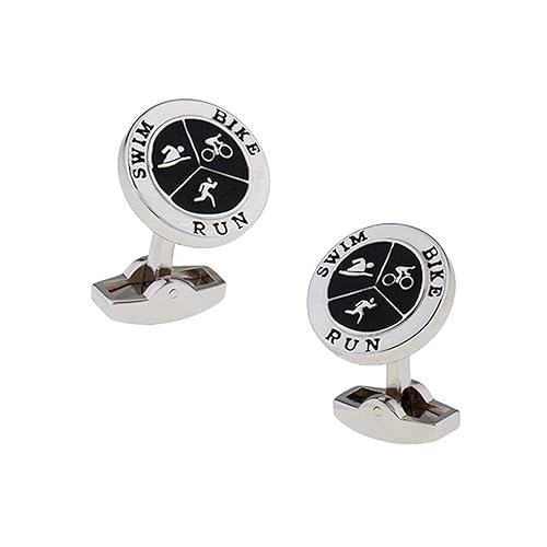 Triathlon Cufflinks Swim Bike Run – Unique Accessory for Triathletes