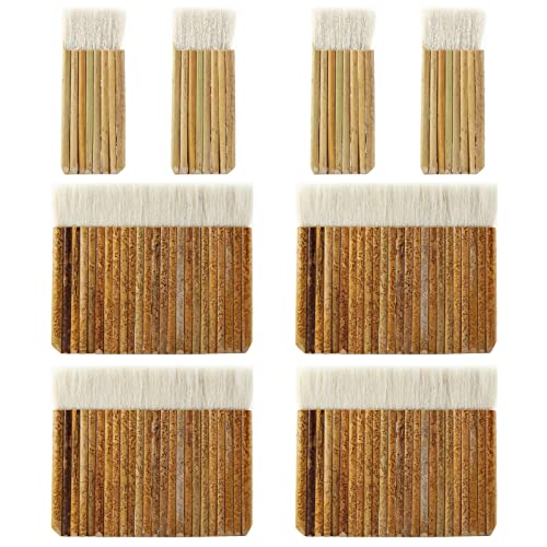 8 Pack Sheep Hair Hake Brush, Hake Blender Brushes With Bamboo Handle, 2 Sizes Latex Paint Brush For Painting, Watercolor, Dust Cleaning, Drawing Drafting #TOP25