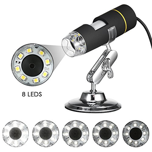 Microscópio Ampliação 1000X USB Digital com Função OTG Endoscópio 8-LED - Anself
