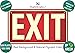 Photoluminescent Exit Sign (Red) / UV Inks on Aluminum | HEAT Resistant | COLD Tolerant | WEATHER Proof. - MADE IN USA - NightBright USA Part Number XTR-025