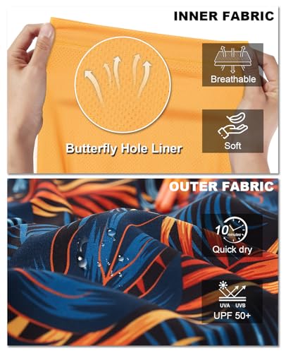 APTRO 2 in 1 Men's Swim Trunks 9" with Zipper Pockets Bathing Suit Built-in Board Shorts Swimwear Long Shorts4