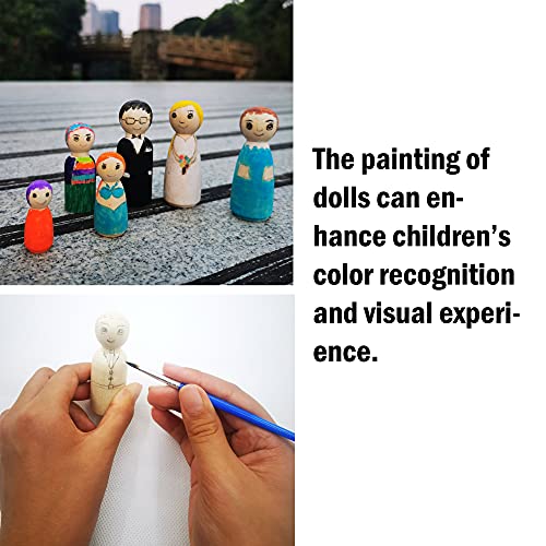 Qdxativp YY-203 56 Pcs Unfinished Natural Wooden Peg Dolls,Little Wooden Peg People thumb #3