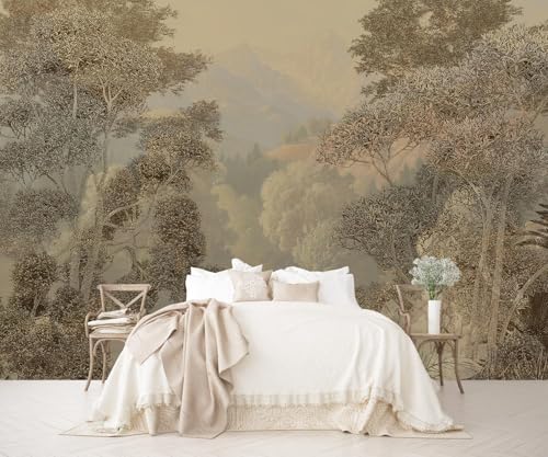 AFZEVEB-Tropical Jungle Wallpaper Landscape Tree wall murals for Bedroom 159'x107'(Not Peel and Stick)