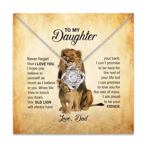 To My Daughter Necklace From Dad, Daughter Gift From Dad, Father Daughters Jewelry With Message Card And Gift Box, Graduation Christmas Birthday Gifts For Daughters From Mom