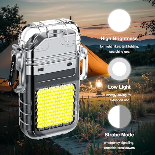 Encendedor eléctrico recargable USB 2 pack resistente agua miniatura 5