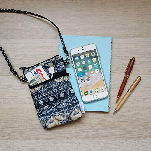 Image of Cross Body Phone Pouch for Women, Tainada Universal Crossbody Travel Dual Zippered Wallet Purse Bag with Detachable Strap for iPhone Xs Max, XR, Samsung S10+, S9+ Note 9