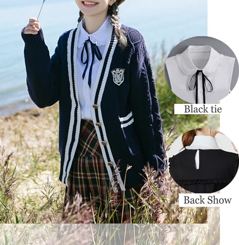 GUZOSJO Sailor Detachable Collar Shirt,Dickey Half Blouse False Collar for Lady Girls3