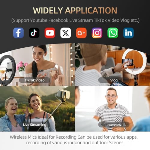 ENOKIK Wireless Lavalier Microphone Kit - Dual Mics, 1 Receiver, Long-Range, Noise Cancelling, for Vlog, Live Streaming, YouTube, Podcasts - Image 2