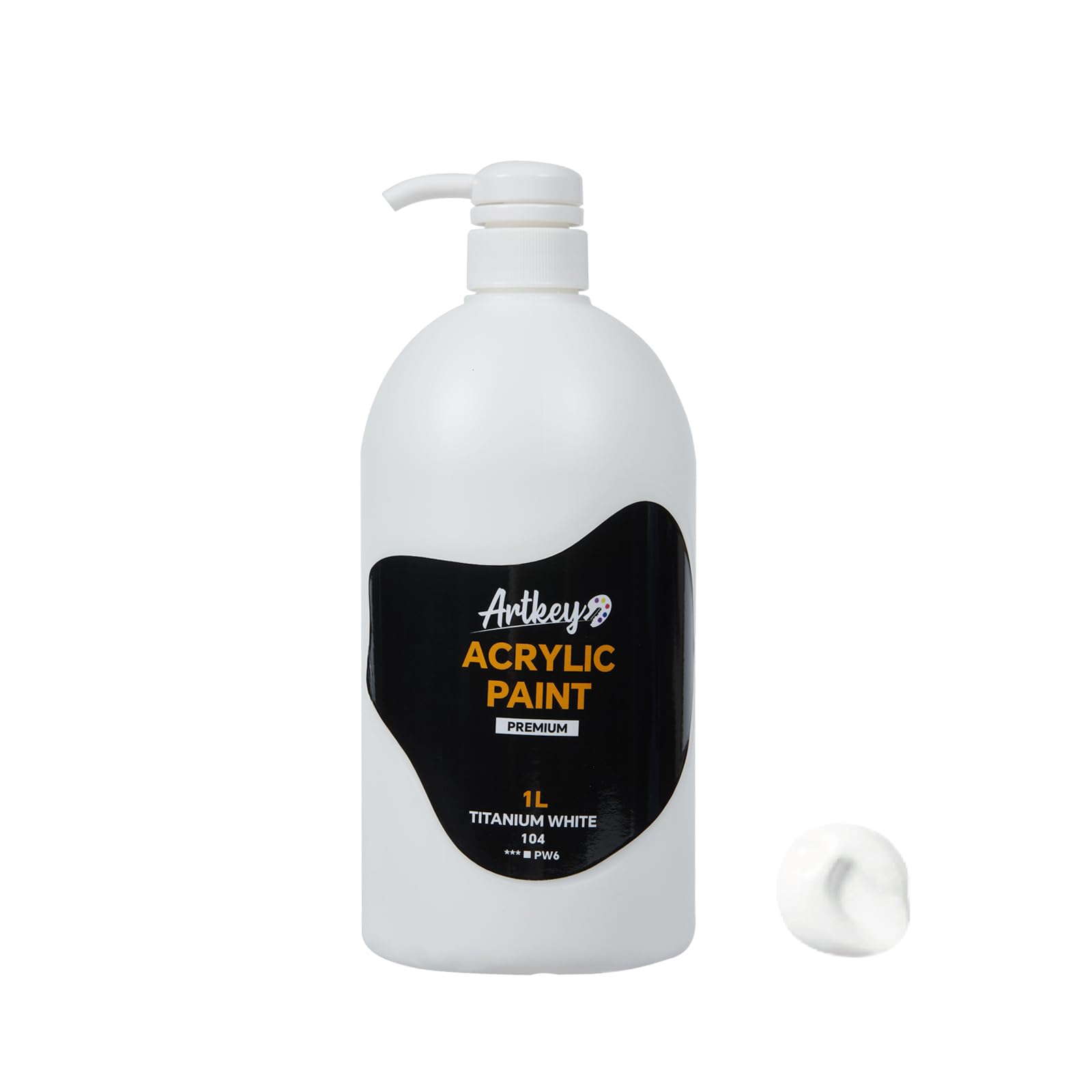 Peinture acrylique blanche | Flacon pompe de 1 l avec poignée | Qualité artistique supérieure, haute couverture et distribution facile pour toile, loisirs créatifs et peintures murales