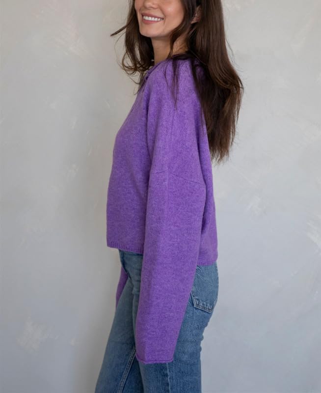 Image of Women Y2k Knitted Cardigan Long Sleeve Button Down Sweater Lightweight Casual Cardigan Loose Fall Streetwear