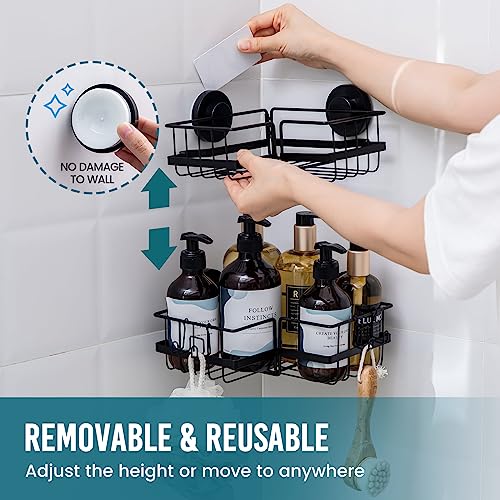Taili Suction Shower Caddy 2 Pack With Hooks thumb #3