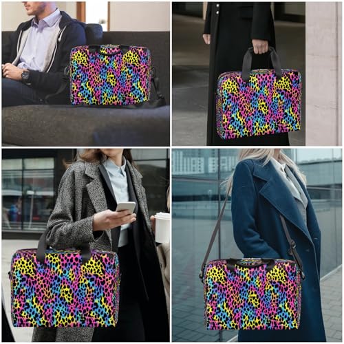 Sac ordinateur portable imprimé léopard coloré pour protéger votre PC avec style - 7
