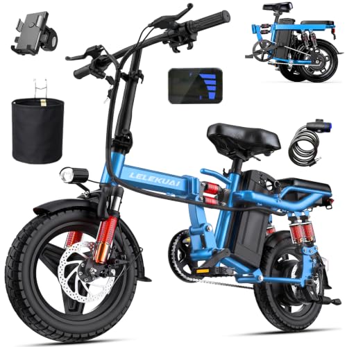 Image of LELEKUAI Electric Bike for Adults, 1200W Peak Motor Commuter Ebike, 20-28MPH Speed, 32 Miles Range, Removable Waterproof Battery, Dual Disc Brakes Electric Bicycle, UL 2849 Certified
