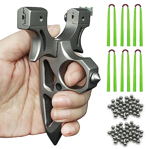 HANDBAIGE HBG Professional Stainless Steel Slingshot with Sight for Adults High Velocity Slingshot