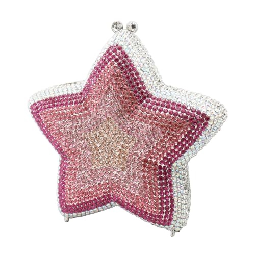 Image of Women Rhinestone Star Shape Clutch Purse Unique Crystal Evening Bag Luxury Chain Handbag for Wedding Cocktail Party | Rhinestone