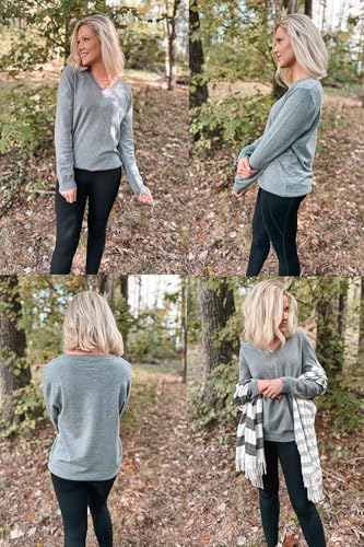 Arach&Cloz 2 Pack Womens Sweater 2024 Lightweight Soft V Neck Long Sleeve Fall Tops Fashion Clothes Casual Shirts Pullover thumb #3