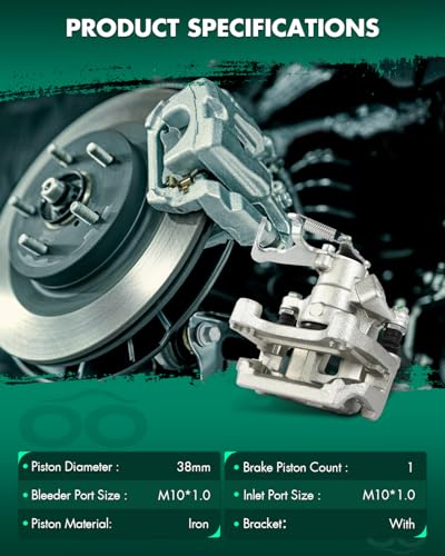 Image of SCITOO 19B7123 19B7122 Rear Left & Right Disc Brake Calipers w /Bracket Fit For Mazda For CX-5 2013-2015, Single Piston