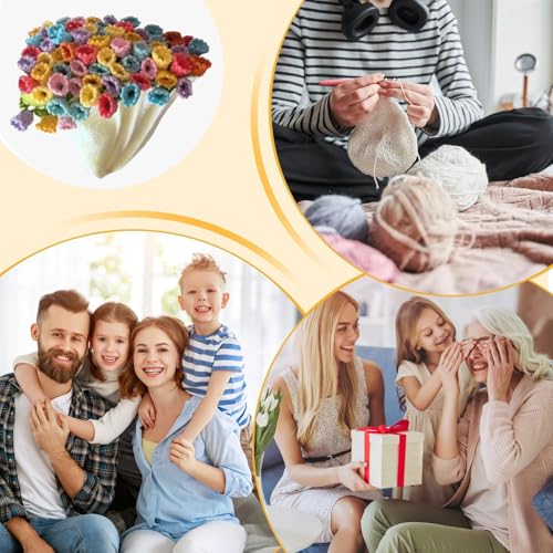 Bouquet de fleurs tricoté main et couverture douillette pour cadeau de maison