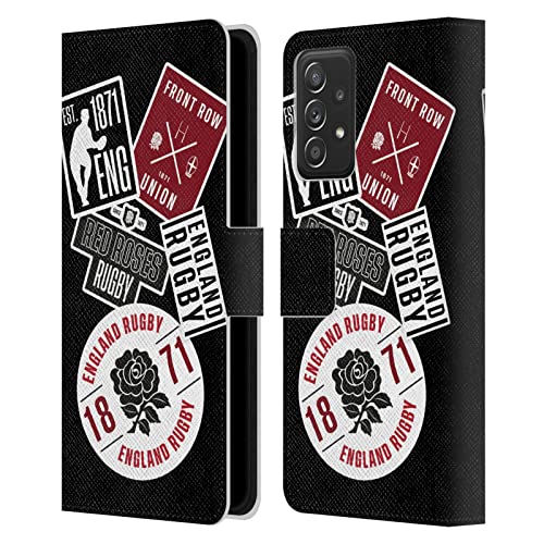 Coque Galaxy A52 England Rugby Union étui portefeuille en cuir