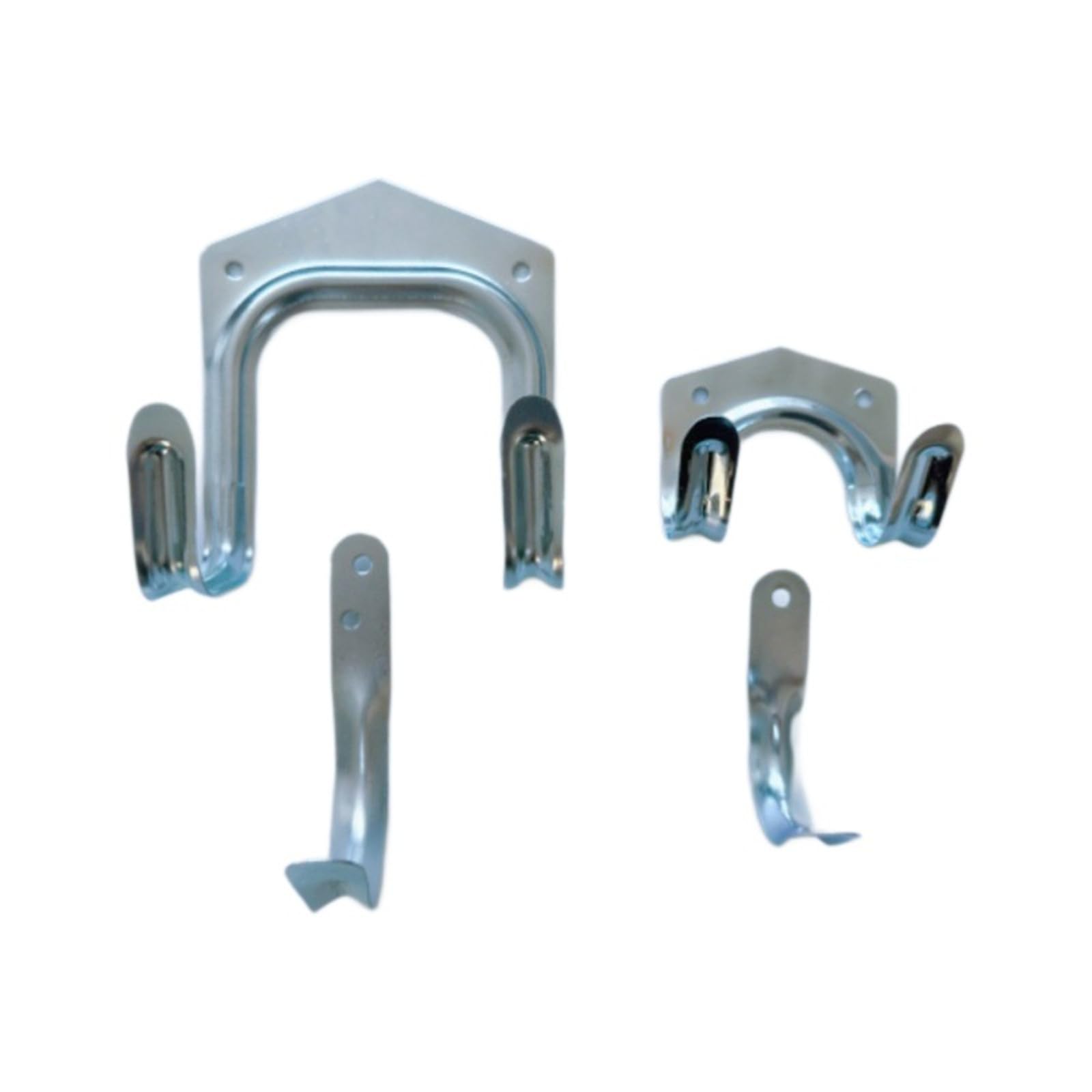 dDanke 4 Pack Heavy Duty Wall Hooks Carbon Steel Double and Single Hooks for Garage Shed Garden Tools Wall Mount Storage Hanger