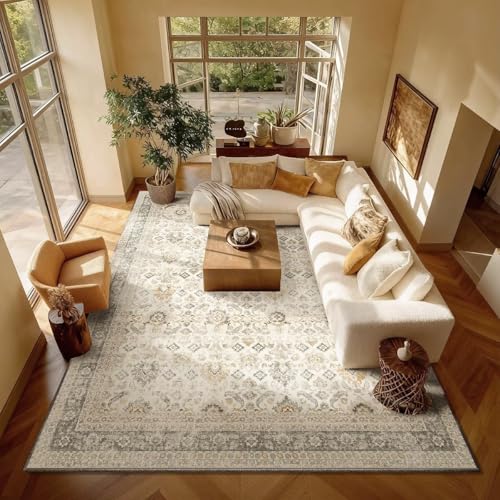 Washable 8x10 Area Rugs for Living Room, Boho Non-Slip Vintage