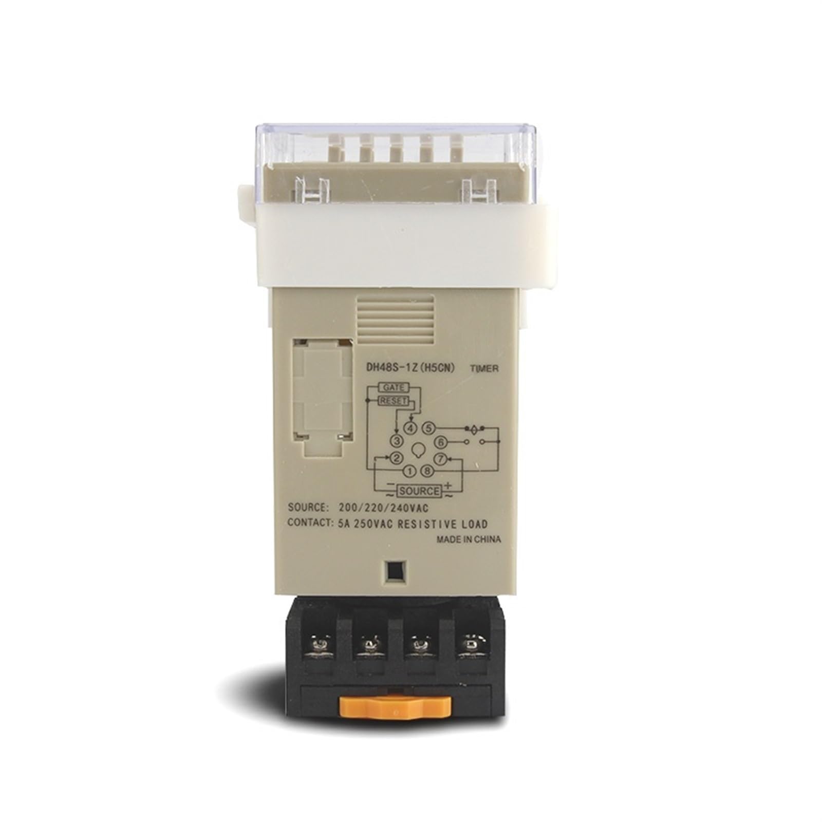 DH48S-1Z cyfrowy programowalny przekaźnik czasowy LED DH48S-1Z 0,01s-99h99m, podstawa gniazda AC/DC 12V, 24V, 36V, 110V, 220V, 380V, timer (DCAC12V)