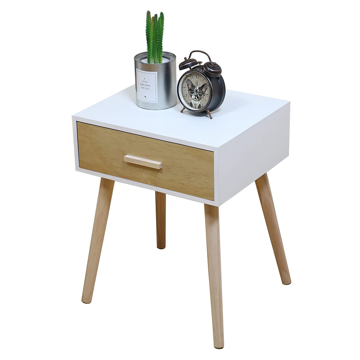 Buy Retro Bedside Table White Oak Wooden Night Stand Bedside