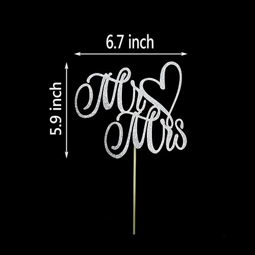 Miniatura 10 de Decoración para tartas con purpurina dorada de Mr and Mrs  Decoración para tartas de boda, compromiso, aniversario de boda