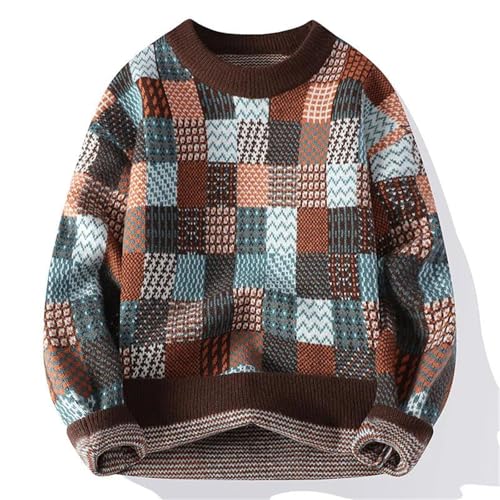 Men's Knit Sweater Crew Neck Pullover Vintage Casual Loose Fit Long Sleeve Fall Winter Fashion Top3