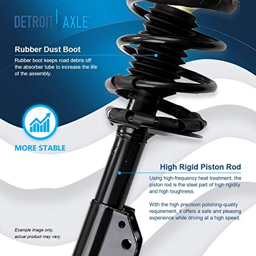 Image of Detroit Axle - Front Struts for Olds Alero Cutlass Chevy Malibu Classic Pontiac Grand Am, 2 Struts with Coil Spring Assembly Replacement Suspension Ready Strut Shocks