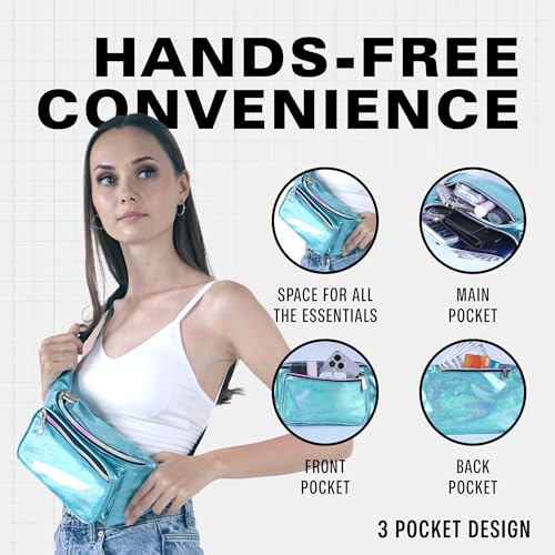 Image of SoJourner Bags Belt Bag One Size Glitter Light Blue
