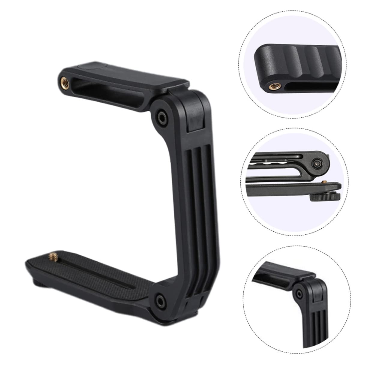 NUOBESTY Stabilizzatore per Fotocamera a Forma di U, Impugnatura Pieghevole in Nylon Pa66 e Fibra di Vetro, Foro 1/4 per Riprese a Bassa Angolazione