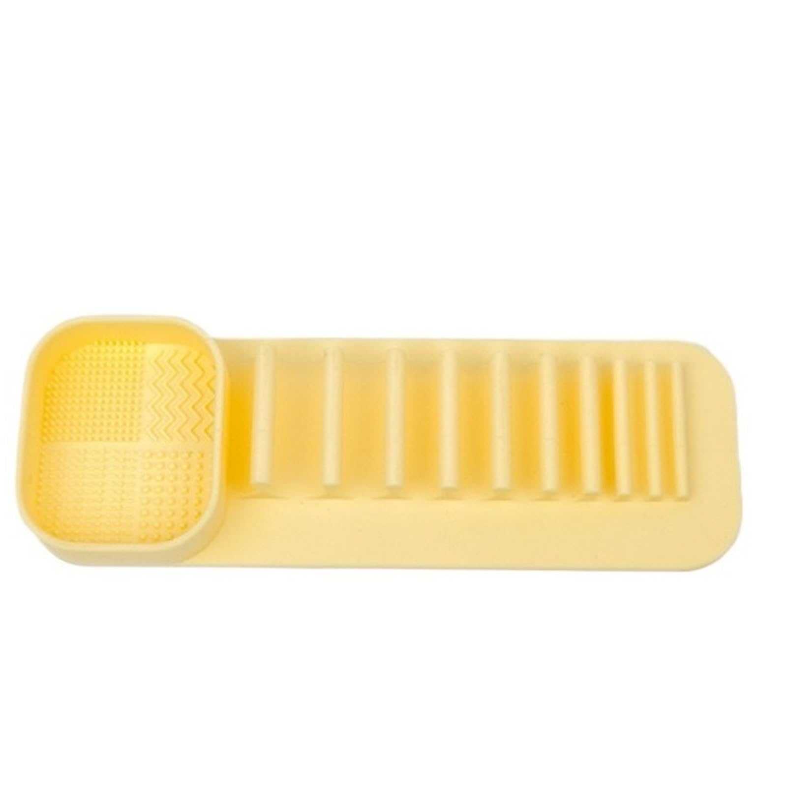 WLIHDB 3Pcs Makeup Brushes Wall Mounted Drying Rack Soft Silicone Cosmetic Storage Cleaner Tool Hanging Organizer For Beauty Tools for Makeup Brushes(Yellow)