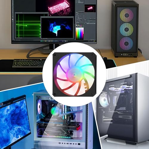 Ventiladores de estuche de computadora, ventilador de refrigerador de caja de computadora - refrigeradores de CPU silenciosos RGB de perfil poco bajo para uso en el hogar y el lugar de trabajo, la her - imagen 4