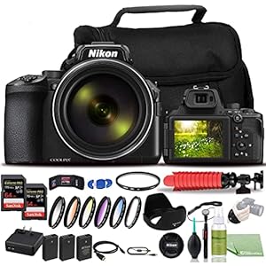 Nikon COOLPIX P950 Digital Camera – Bundle – (26532) + Color Multicoated 6pcs Filter Set + 2X EN-EL20 Battery + 2X SanDisk?Extreme PRO 64GB Card + Large Case + 12 Inch Flexible Tripod + More