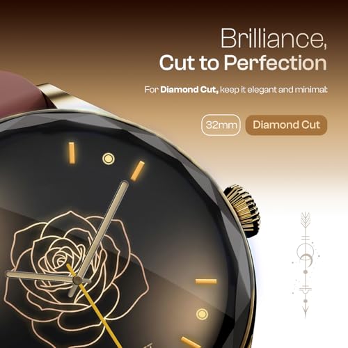Image of Fire-Boltt Phoenix Aura Women Smart Watch with 1.26 inch Diamond-Cut HD Display, Rotating Crown, Wireless Charging, Bluetooth Calling, Voice Assistant, 120+ Sports Modes - Rose Quartz