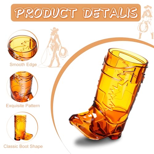 Image of Cowboy Boot Shot Glasses, 24 Pcs 1 Oz Mini Plastic Boot Cups (Brown)