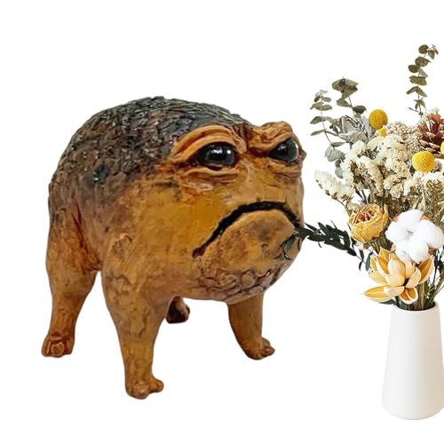 Generisch Weird Frog Statue, hässliche Kröte Figur - Wohnkulturtiere Regen,Harz Spaß Neuheit Tiere Outdoor Gartendekor für Garten Badezimmer Bücherregal