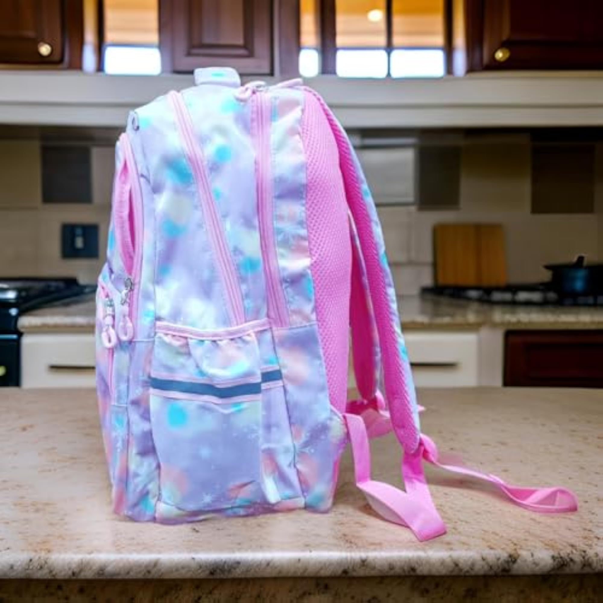 Girls' Iridescent Backpack with Fairy Applique, Pink and Blue