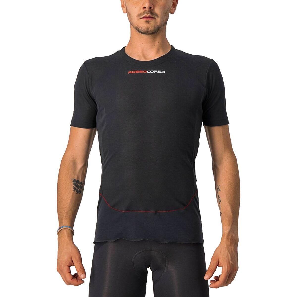 Castelli Black Prosecco Tech Short Sleeve Base Layer Large