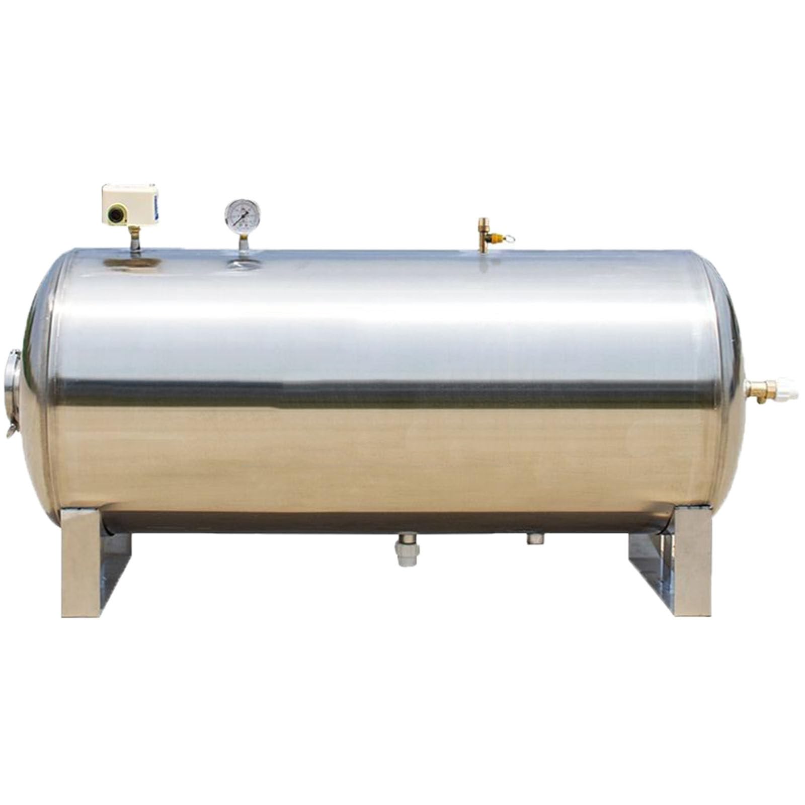 Serbatoio acqua pressurizzato orizzontale in acciaio inossidabile, capacità 200L, serbatoio automatico dell'acqua con kit completo