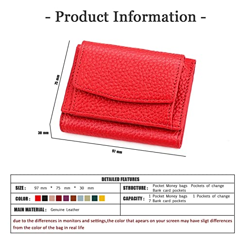 Preliminaryt-2024 New Genuine Leather RFID Blocking Card Holder Organizer Pocket Mini Wallet,Premium Leather Wallet for Women,Anti-Credit Card Fraud Folding Mini Wallet (Blue)4