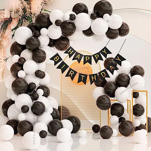 Image of AR GIFTZADDA 51 Pcs Happy Birtrhday Black & White Balloon Kit, Party Decorations for Boys Girls Kids Husband Wife Dad Mom Theme Party (HBD Theme)