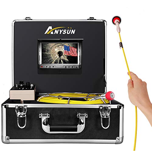 Pipe Inspection Camera,Anysun 30m-100ft Sewer Industrial Endoscope Waterproof IP68 Snake Dvr Record Video