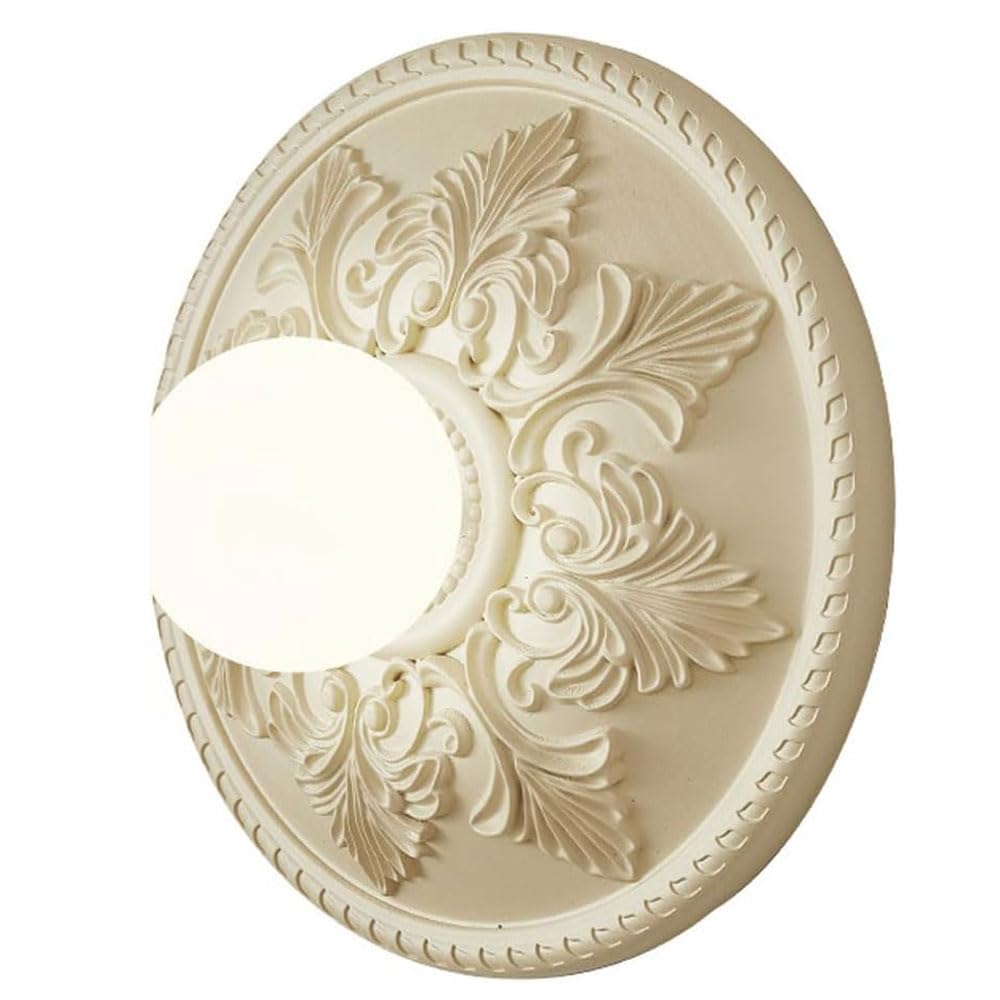 Lampada decorativa da parete, lampada da parete minimalista in resina, lampada a sorgente luminosa G9, paralume rotondo unico, lampada da parete decorativa per portico e sala da pranzo