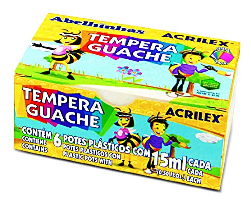 Tinta Tempera Guache C/6 Cores 15ML - Acrilex