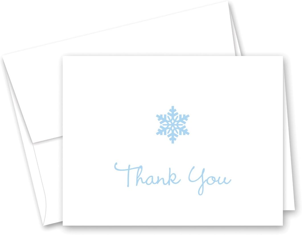 MyExpression.com 50 Cnt Snowflake Thank You Cards (Silver Grey)